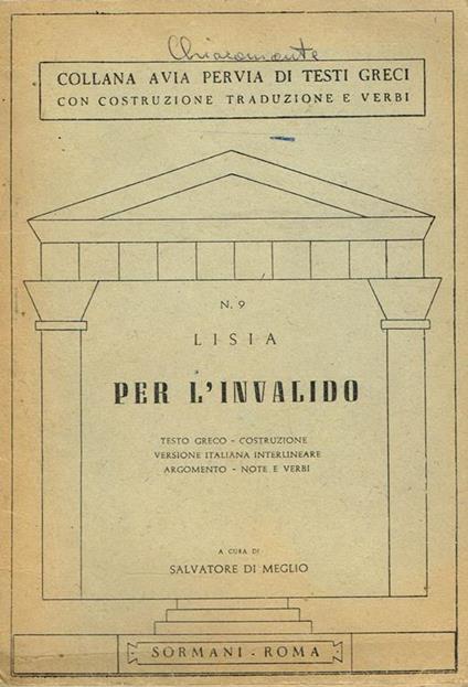 Per L'Invalido - Lisia - copertina