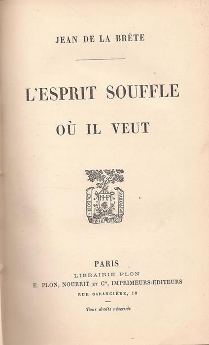 Esprit souffle. où il veut - copertina