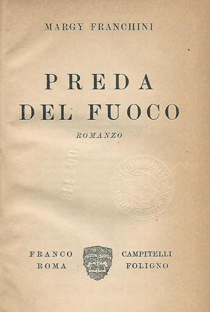 Preda del fuoco - Margy Franchini - copertina