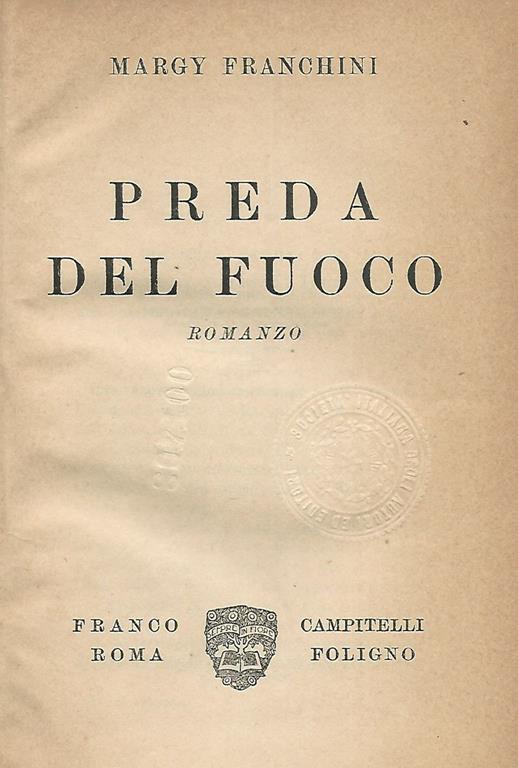 Preda del fuoco - Margy Franchini - copertina