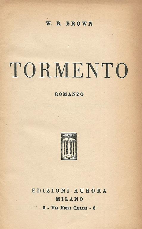 Tormento - copertina