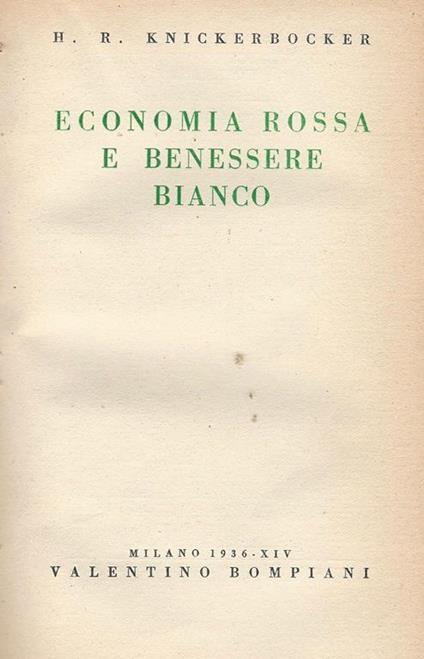 Economia rossa e benessere bianco - copertina