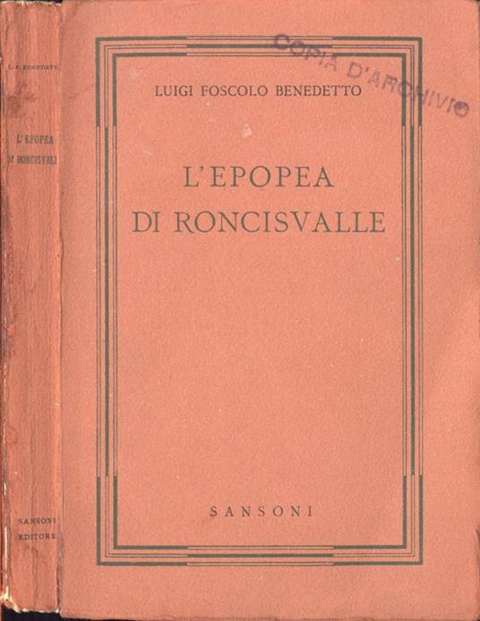 L' epopea di Roncisvalle - copertina
