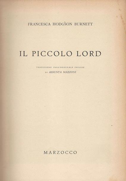 Il piccolo lord - copertina