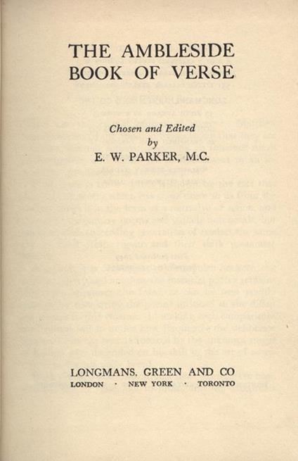 The Ambleside book of verse - copertina