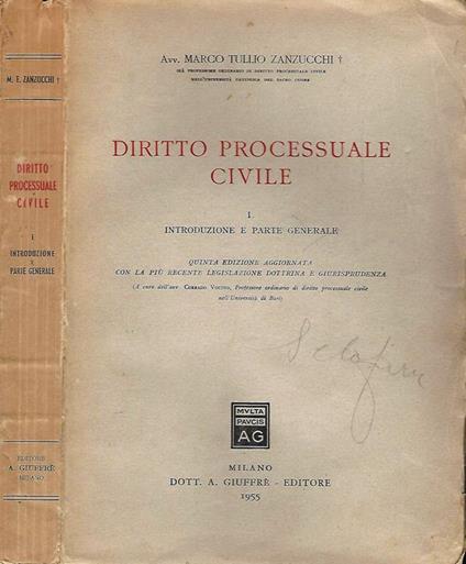 Diritto Processuale Civile. I Itroduzione E Parte Generale - copertina