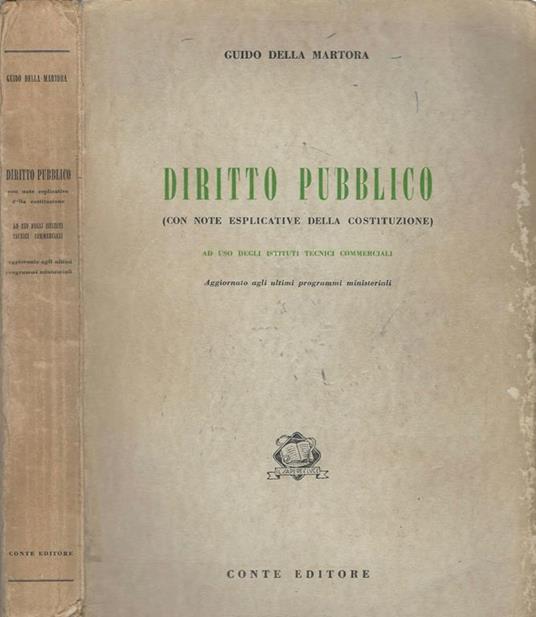 Diritto pubblico. con note esplicative della Costituzione - copertina