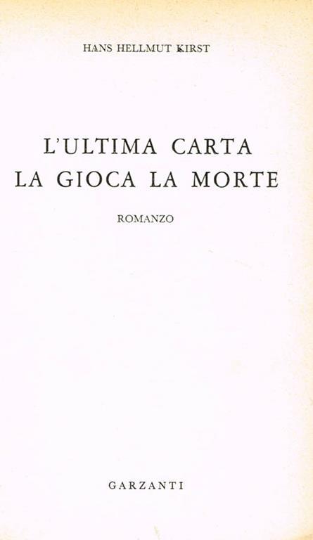 L' Ultima Carta La Gioca La Morte - copertina