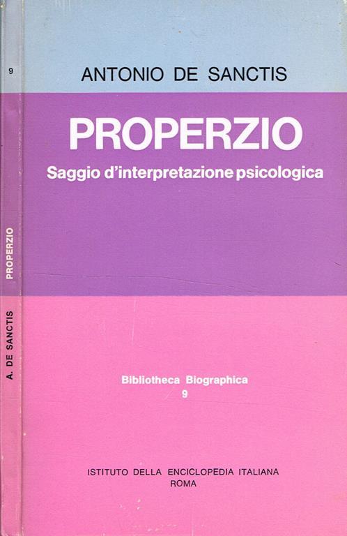 Properzio. Saggio D'Interpretazione Psicologica - copertina