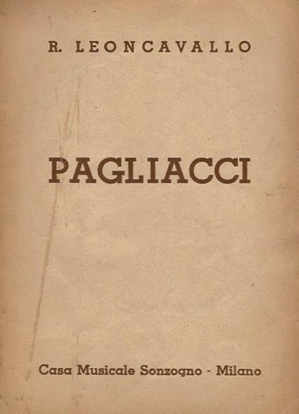 Pagliacci - Ruggero Leoncavallo - copertina