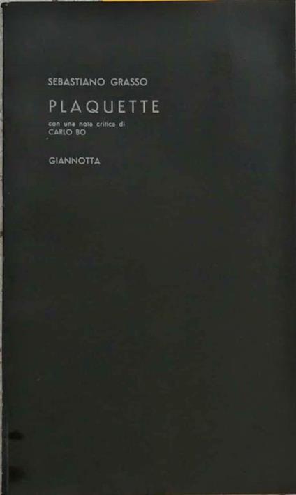 Plaquette - Sebastiano Grasso - copertina