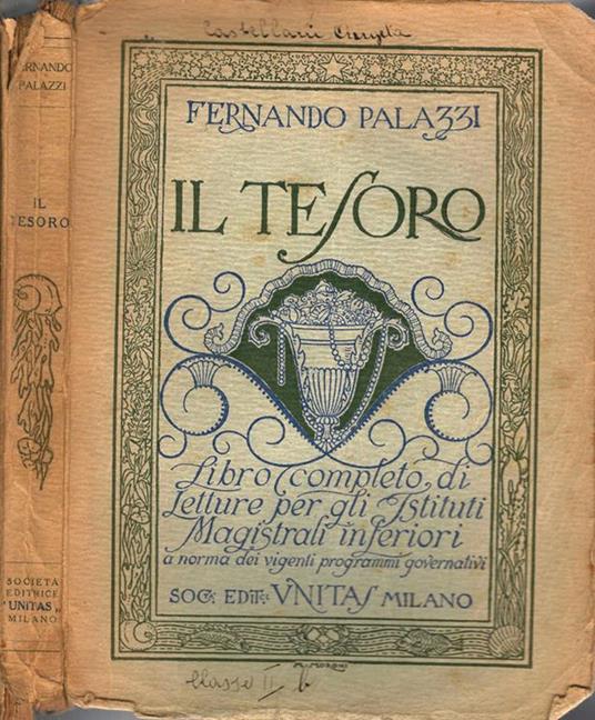 Il tesoro. Libro Completo Di Letture Per Gli Istituti Magistrali Inferiori A Norma Dei Vigenti Programmi Governativi - Fernando Palazzi - copertina