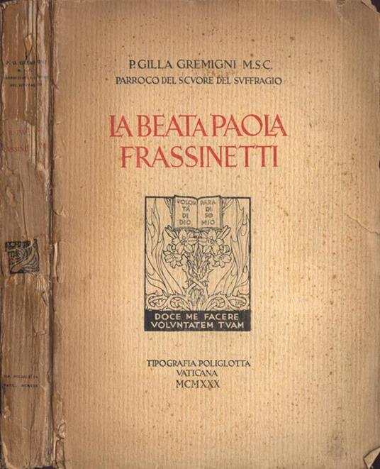 La Beata Paola Frassinetti - Gilla Gremigni - copertina