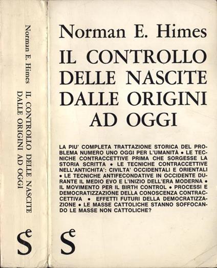 Il controllo delle nascite dalle origini ad oggi - Norman E. Himes - copertina