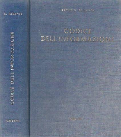 Codice Dell'Informazione - Arturo Assante - copertina
