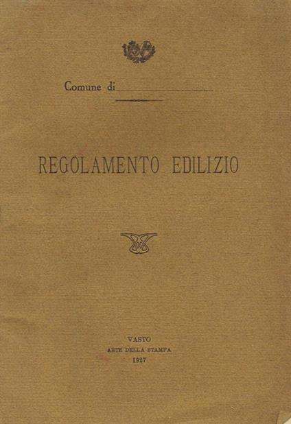 Regolamento Edilizio - copertina