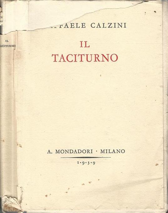 Il taciturno - Raffaele Calzini - copertina