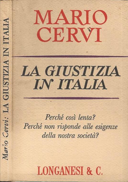 La giustizia in Italia - Mario Cervi - copertina