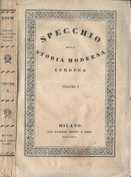 Specchio della storia moderna europea Vol I - copertina