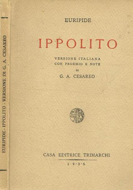 Ippolito - Euripide - copertina