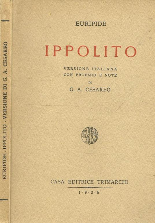 Ippolito - Euripide - copertina