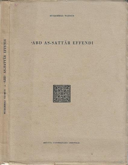 Abd as-Sattar Effendi - Muhammad Taymur - copertina