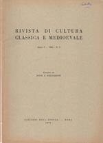 Rivista di Cultura Classica e Medioevale. Estratto da Note e Discussioni