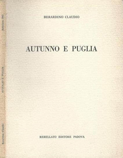 Autunno e Puglia - Bernardino Claudio - copertina