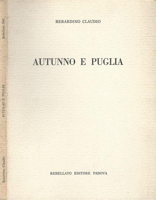 Autunno e Puglia - Bernardino Claudio - copertina