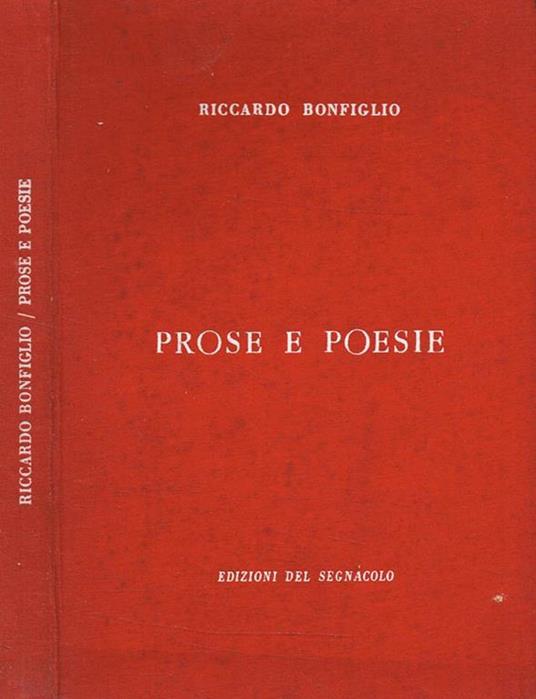 Prose e poesie. La breve stagione. Diario - Riccardo Bonfiglio - copertina