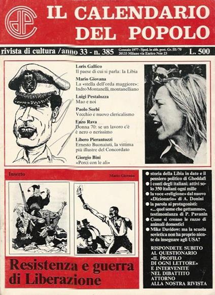 Il calendario del popolo n. 33. Rivista di cultura - copertina