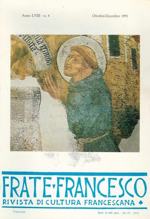 Frate Francesco n. 4. Rivista di cultura francescana - copertina