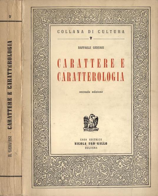 Carattere e caratterologia - Raffaele Gervasi - copertina