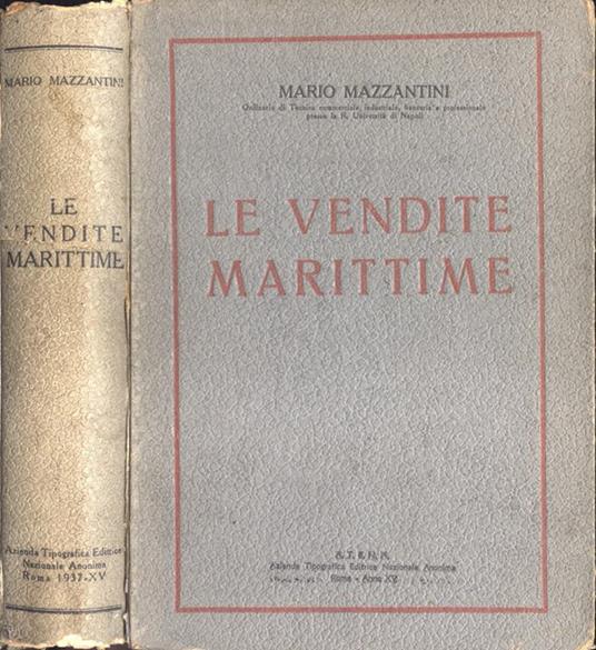 Le vendite marittime - Mario Mazzantini - copertina