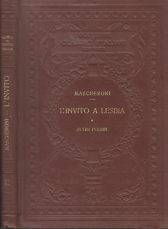 L' invito a Lesbia Cidonia e altre poesie - Lorenzo Mascheroni - copertina