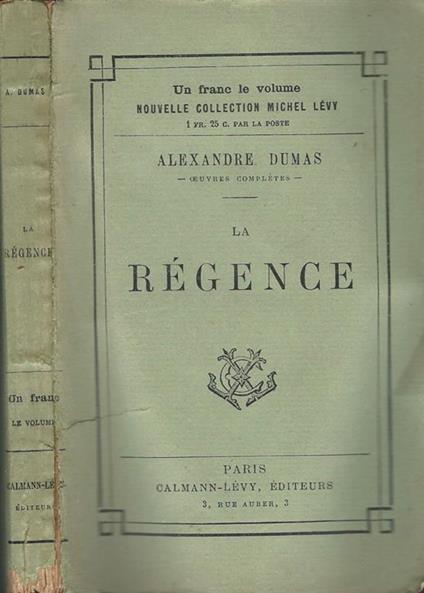 La régence - Alexandre Dumas - copertina
