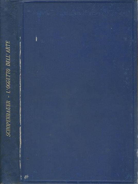 L' oggetto dell'arte - Arthur Schopenhauer - copertina