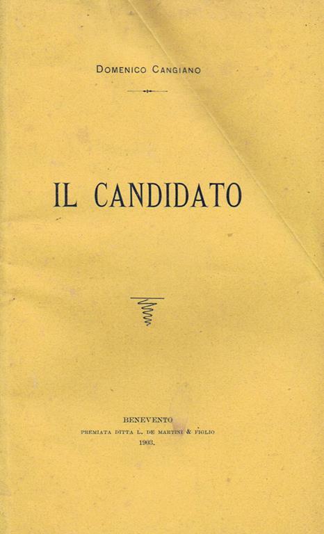 Il Candidato - Domenico Cangiano - copertina