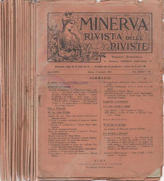 Minerva. 1912. Rivista delle riviste - copertina