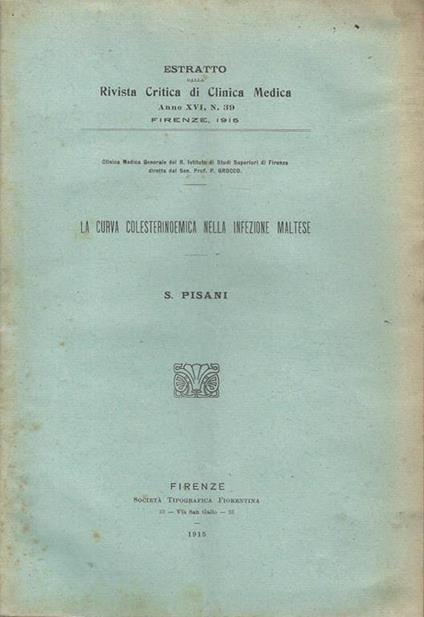La curva colesterinoemica nella infezione maltese - Pisani - copertina