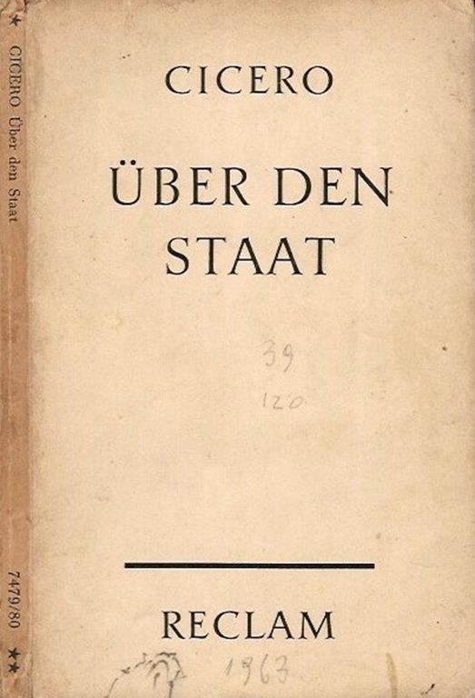 Uber den staat - M. Tullio Cicerone - copertina