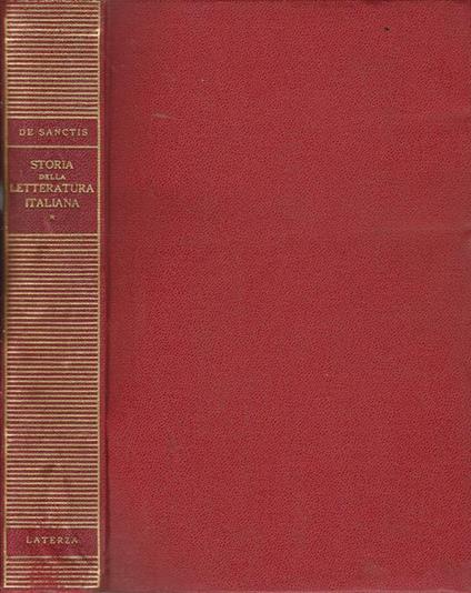 Storia della Letteratura Italiana. Vol. I - Francesco De Sanctis - copertina