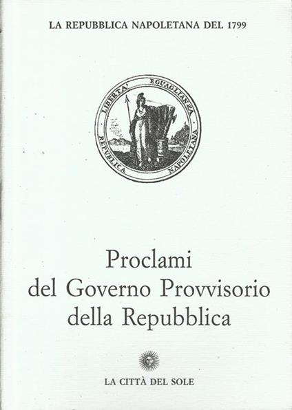 Proclami del Governo Provvisorio della Repubblica - copertina