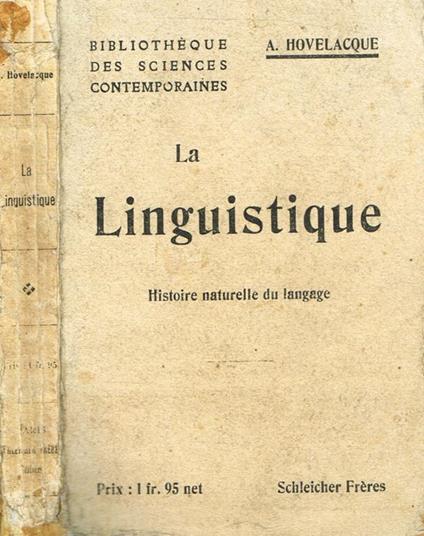 La linguistique - Abel Hovelacque - copertina