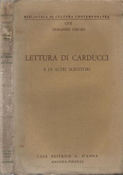 Lettura di Carducci. e di altri scrittori - Ermanno Circeo - copertina