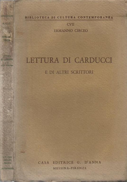Lettura di Carducci. e di altri scrittori - Ermanno Circeo - copertina
