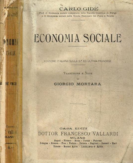 Economia sociale - Charles Gide - copertina