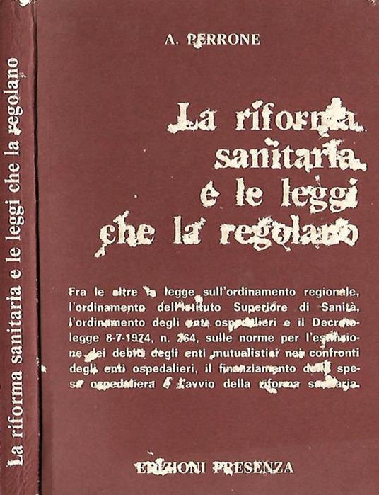 La riforma sanitaria e le leggi che la regolano - copertina