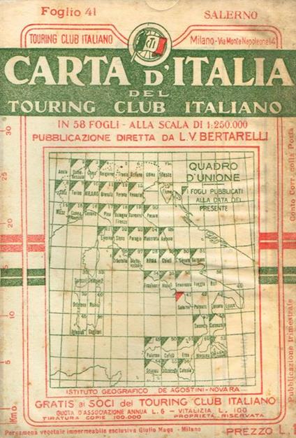 Carta d'Italia. Foglio 41 Salerno - Luigi V. Bertarelli - copertina
