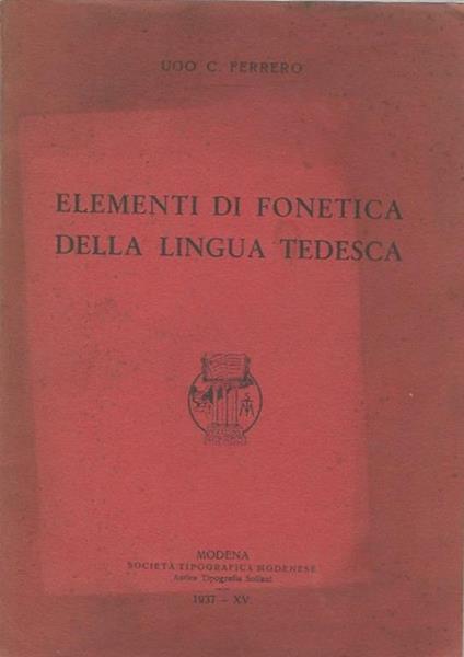 Elementi di fonetica della lingua tedesca - copertina